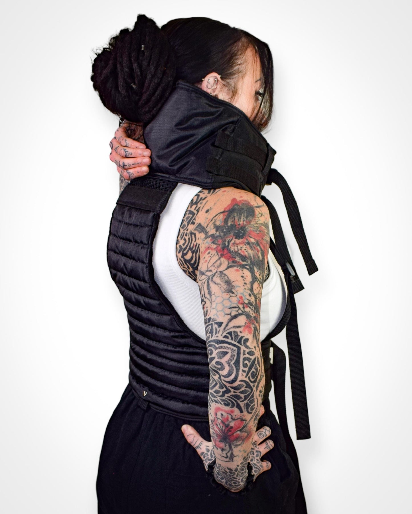 Black Cyberpunk Techwear Body Harness/jacket. Futuristic//goth//festival//clubwear.