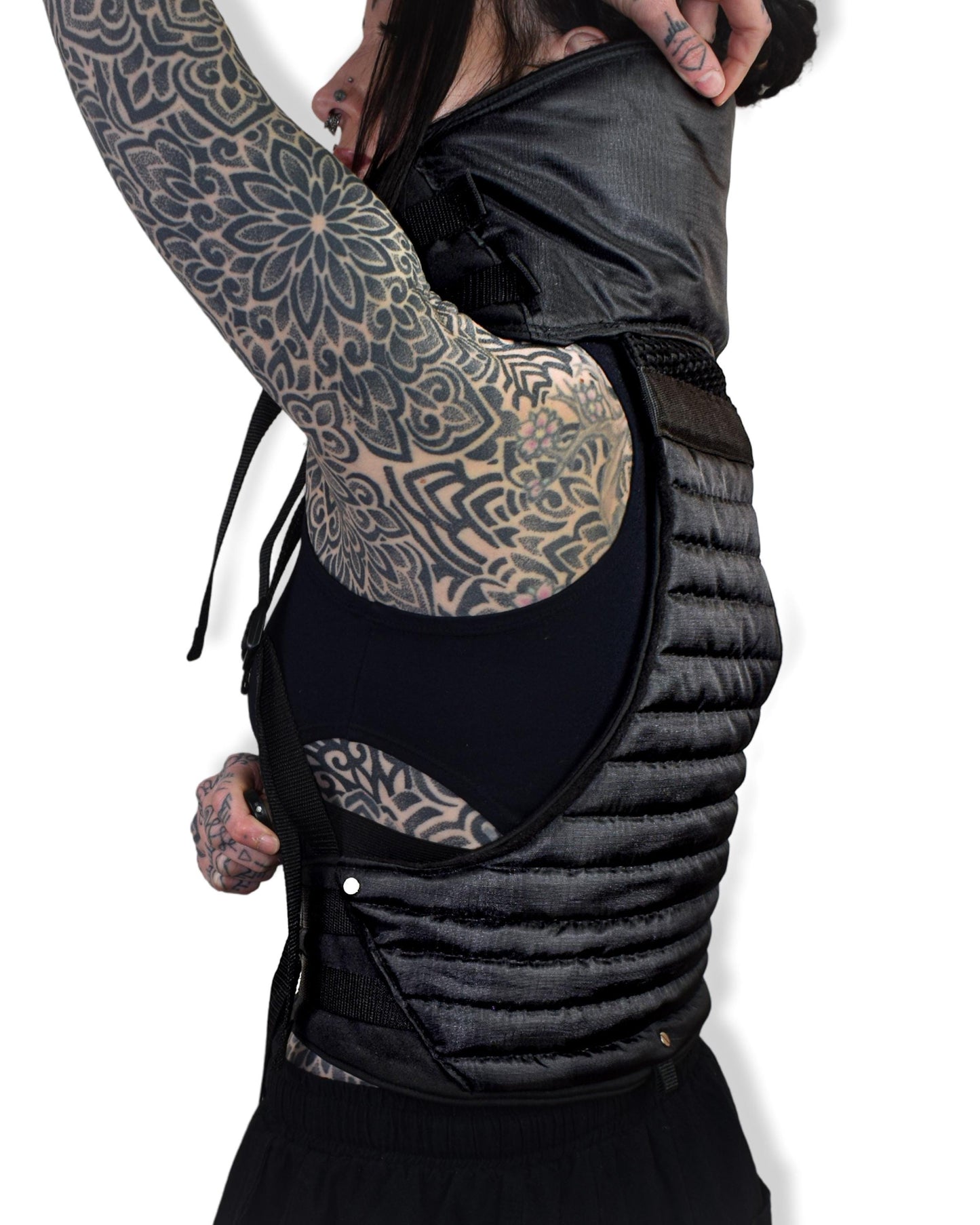Black Cyberpunk Techwear Body Harness/jacket. Futuristic//goth//festival//clubwear.