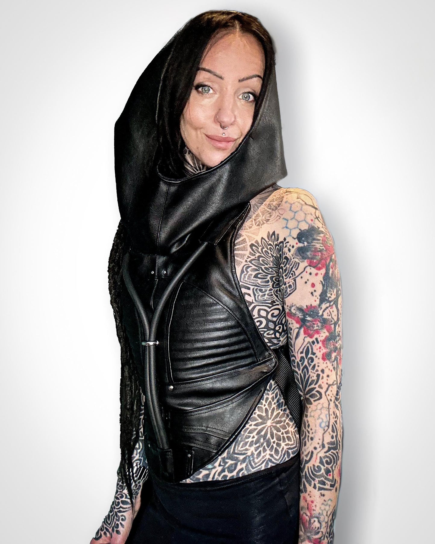 Vegan Leather Chest Armour. Post Apocalytpic//festival//clubwear//adjustable.