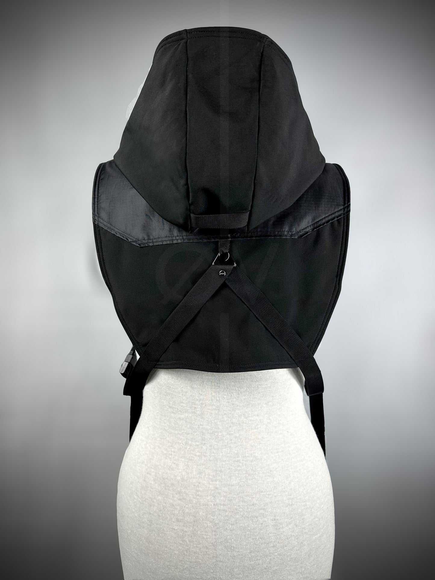 Unisex Black Cropped Adjustable Waterproof Cowl/Poncho //Techwear//Goth