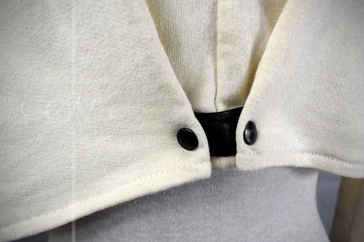 Cropped Cowl Neck Hemp Sweatshirt/Jumper with rope detailing // Techwear/ Goth