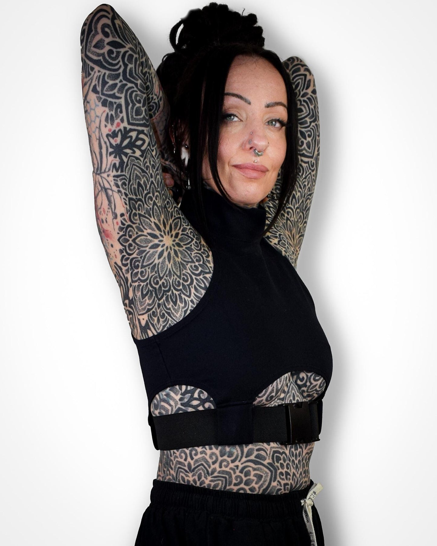 Techwear Sportswear Underbust Cut Out Crop Top //Goth//Festival//clubwear//