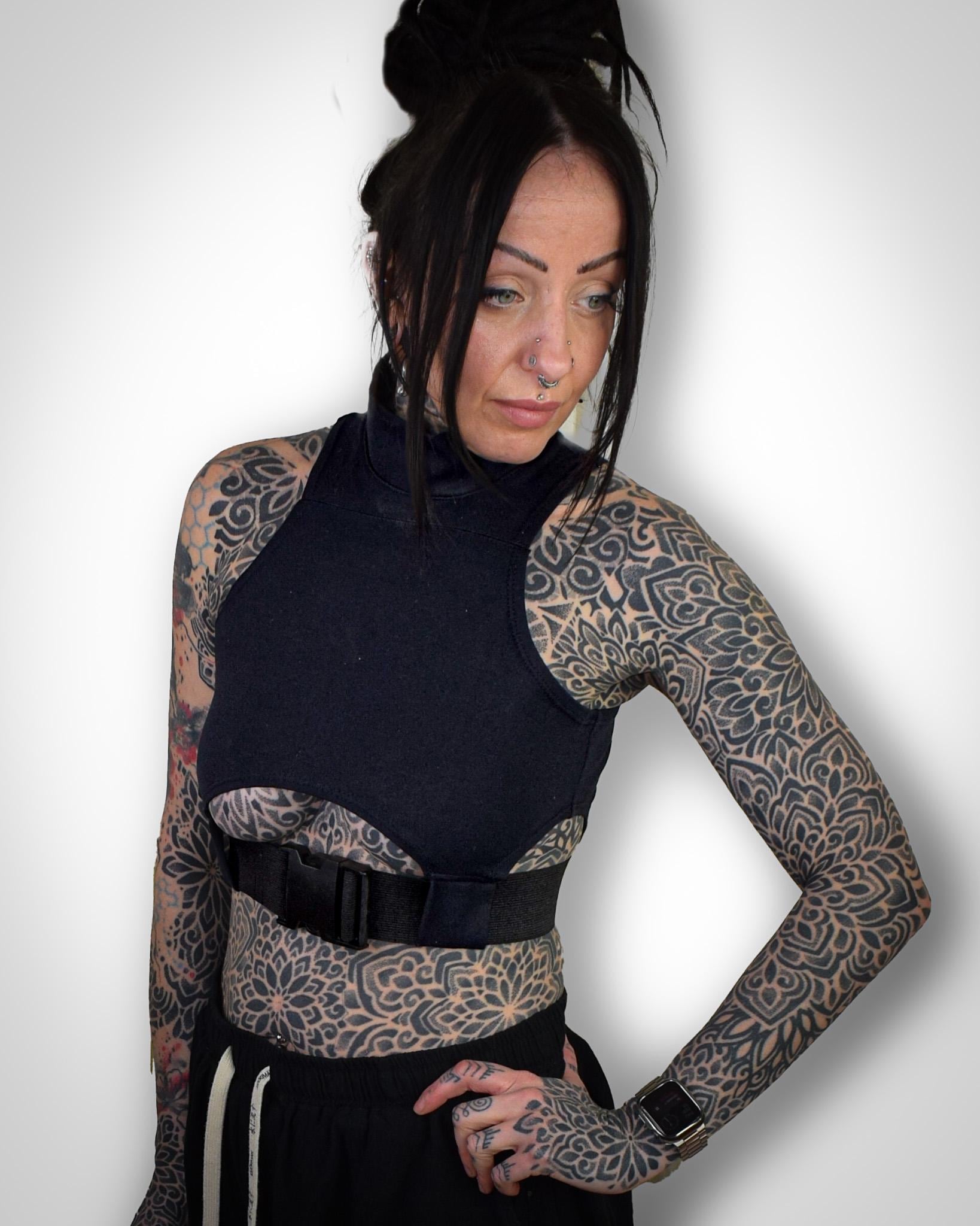 Techwear Sportswear Underbust Cut Out Crop Top //Goth//Festival//clubwear//