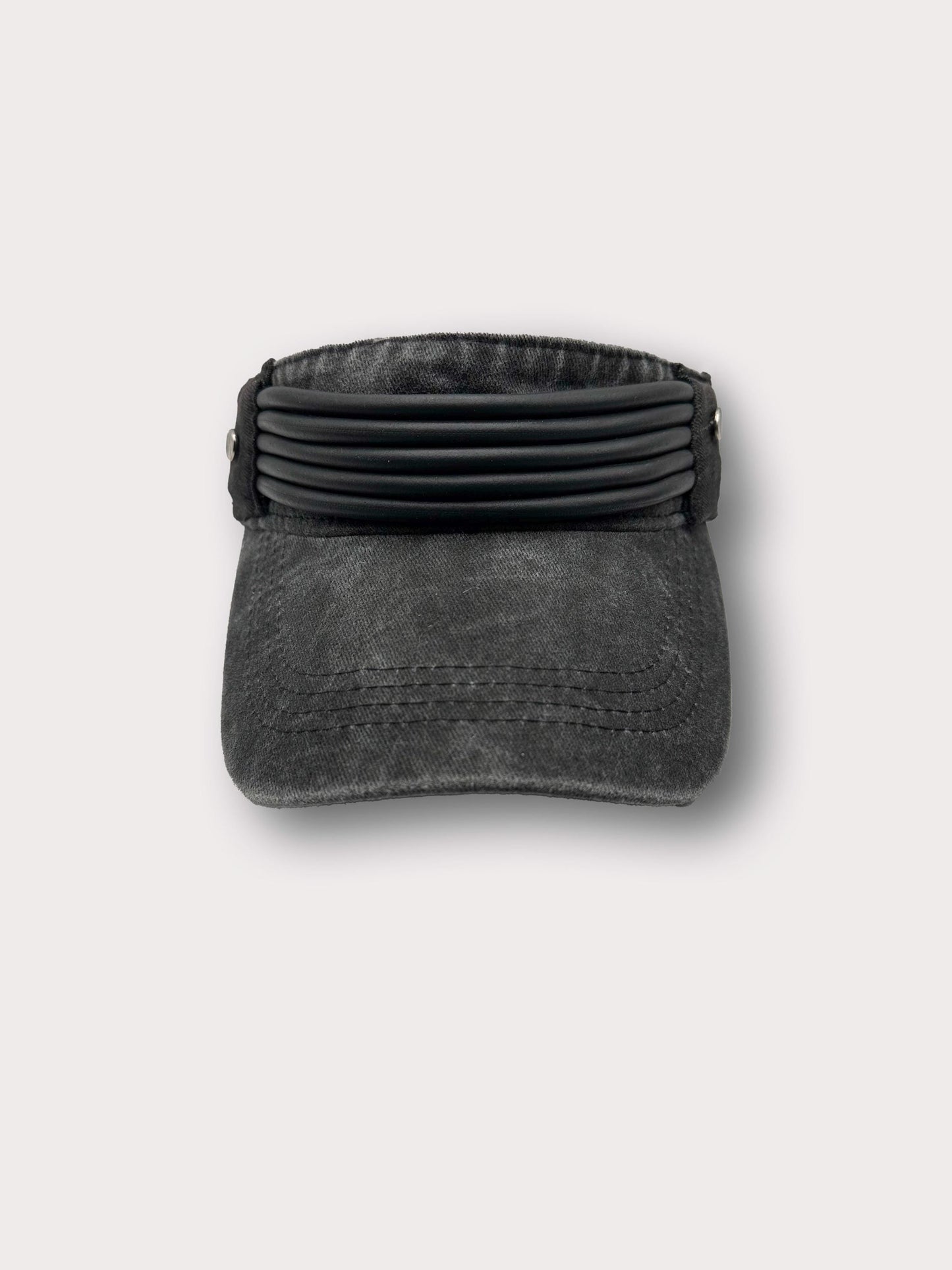 Upcycled Demin Sun Visor// Distressed//cyberpunk//festival//cap.