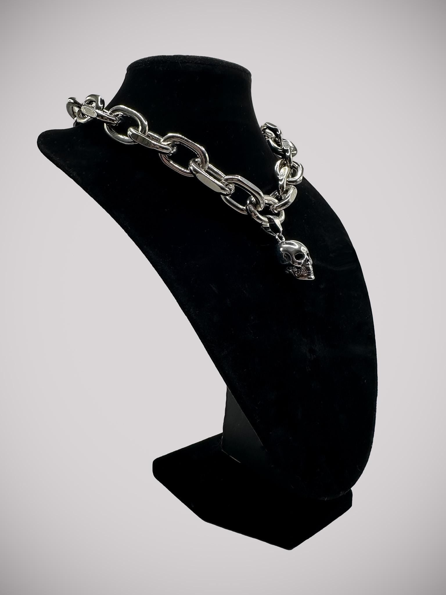 Chunky Cable Chain Link Skull Necklace //Gothic Alternative Animal Avant Garde Jewellery