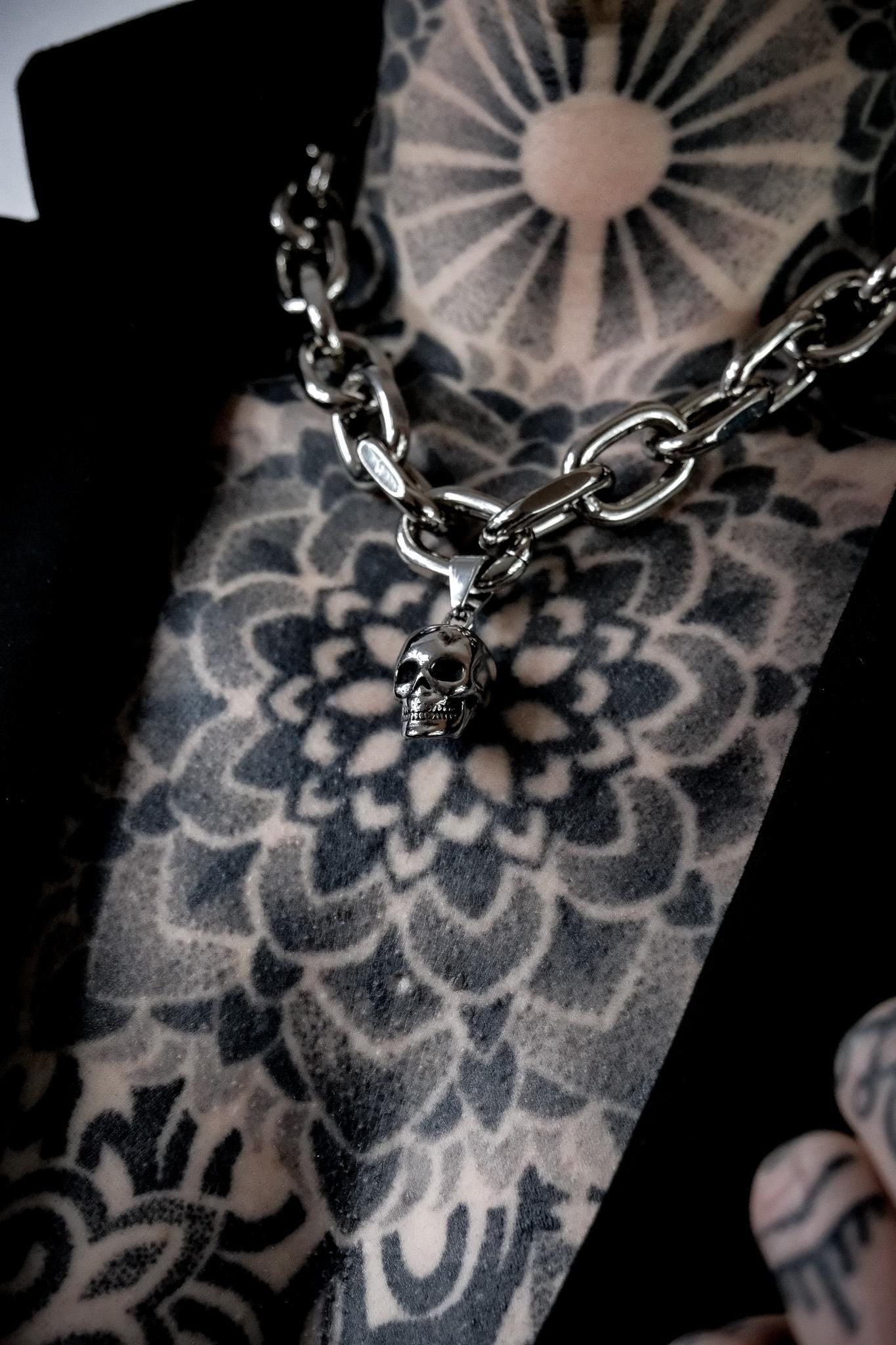 Chunky Cable Chain Link Skull Necklace //Gothic Alternative Animal Avant Garde Jewellery