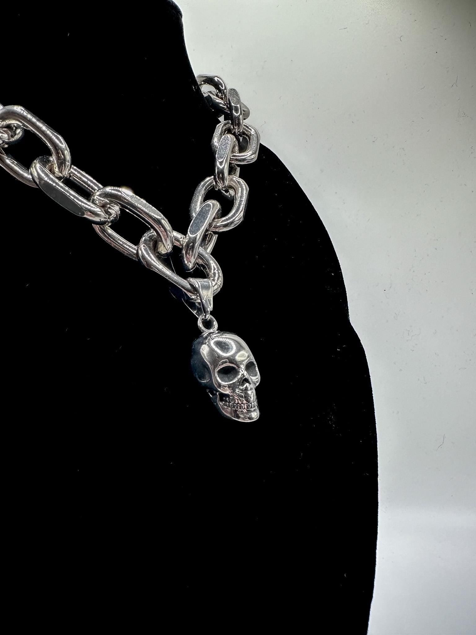 Chunky Cable Chain Link Skull Necklace //Gothic Alternative Animal Avant Garde Jewellery
