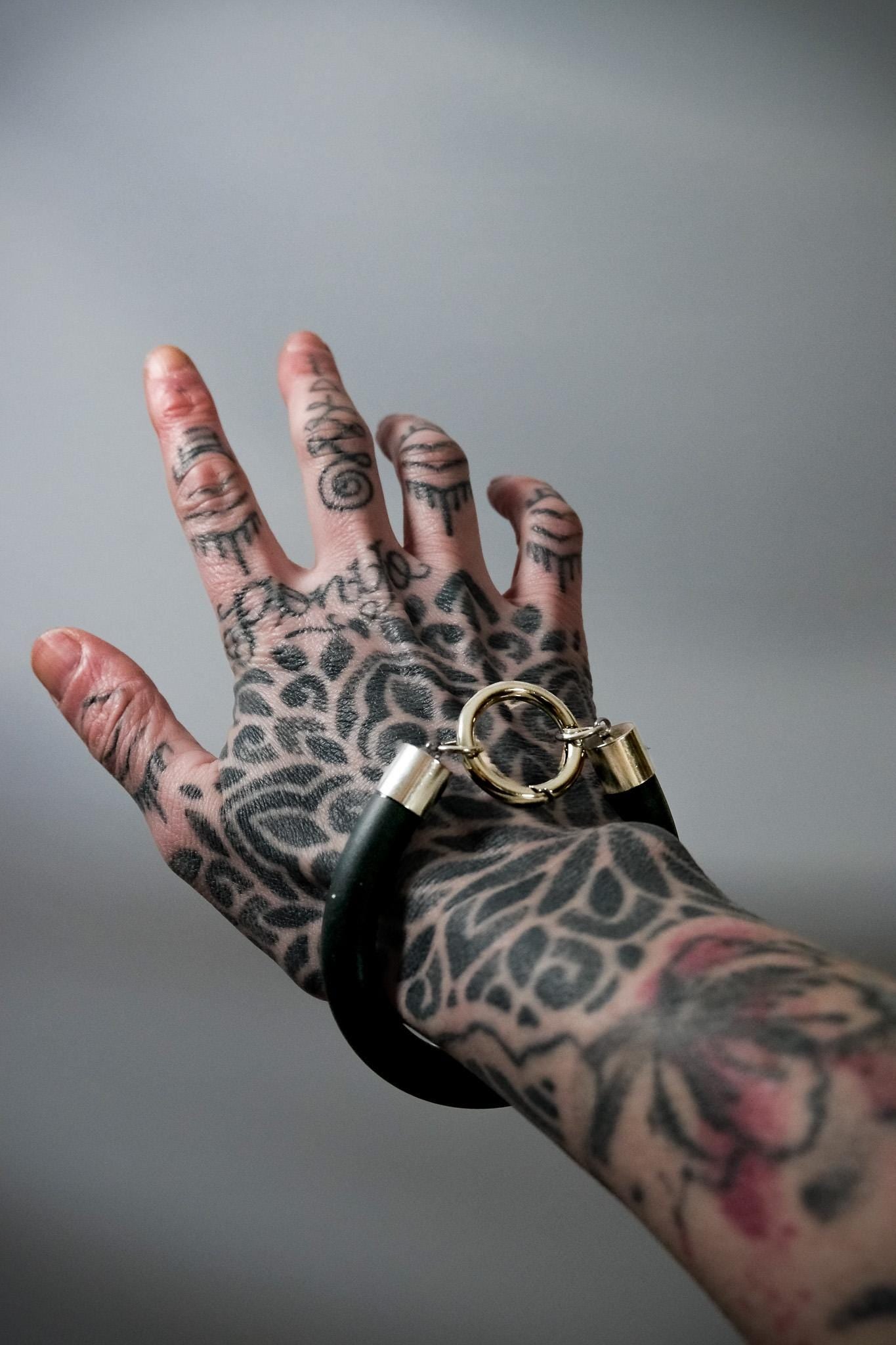 Minimalist Bracelet // Rubber Tubing and Stainless Steel O ring and Detail // Goth Avant Garde.