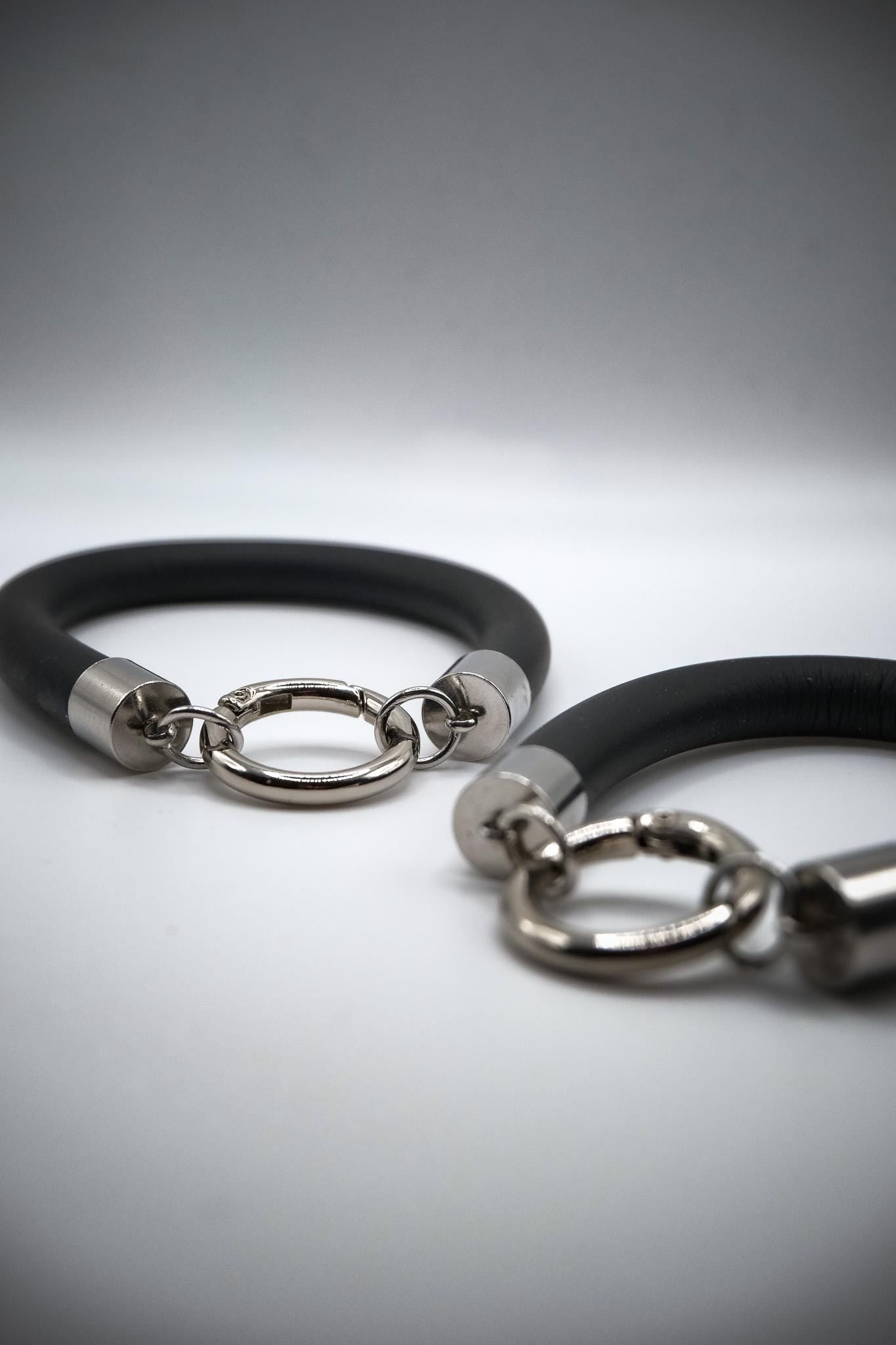 Minimalist Bracelet // Rubber Tubing and Stainless Steel O ring and Detail // Goth Avant Garde.