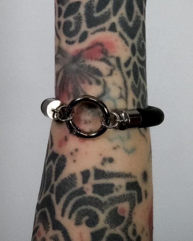 Minimalist Bracelet // Rubber Tubing and Stainless Steel O ring and Detail // Goth Avant Garde.