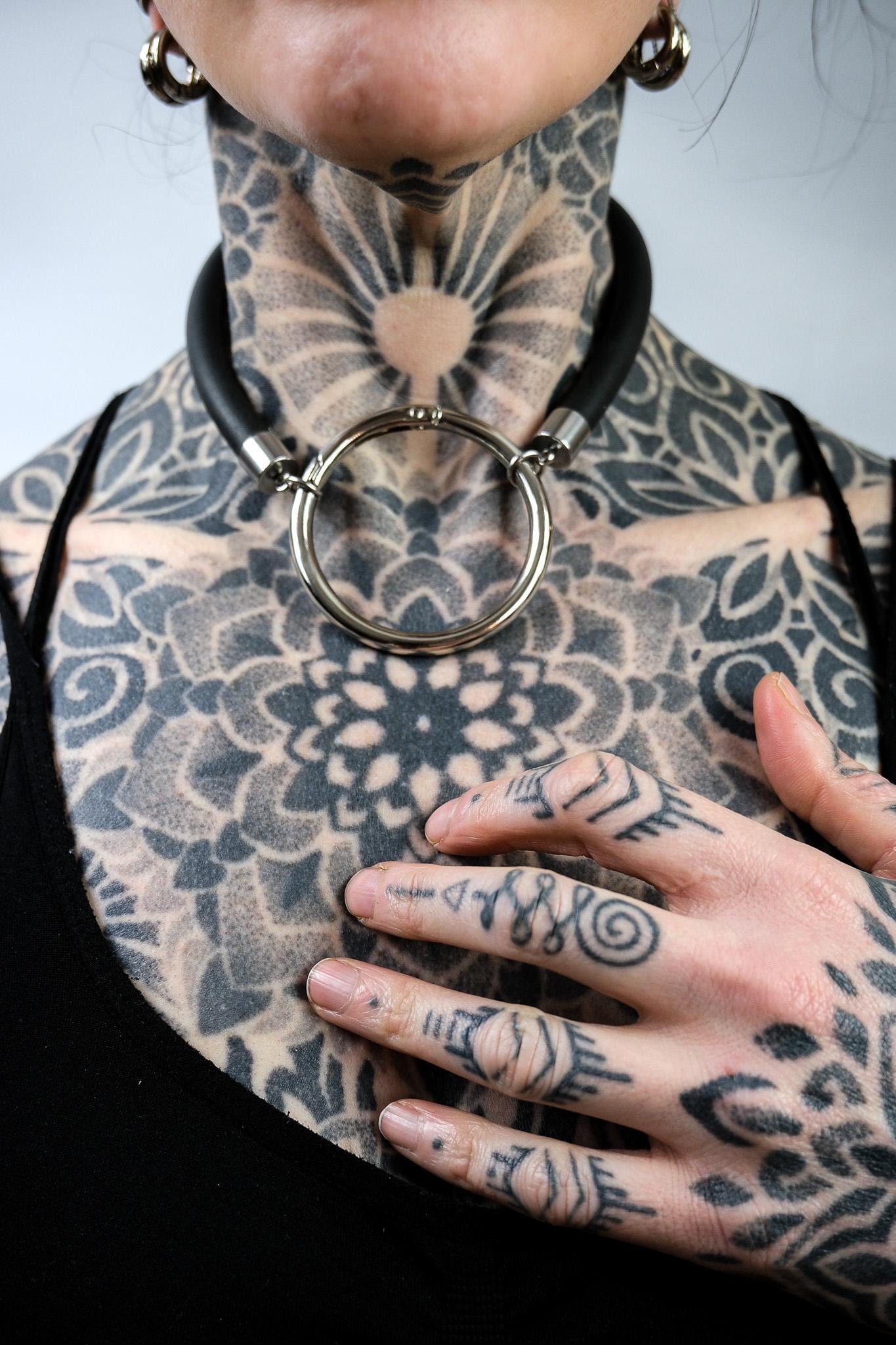 Minimalist Necklace // Rubber Tubing and Large Stainless Steel O ring Detail // Goth Avant Garde.