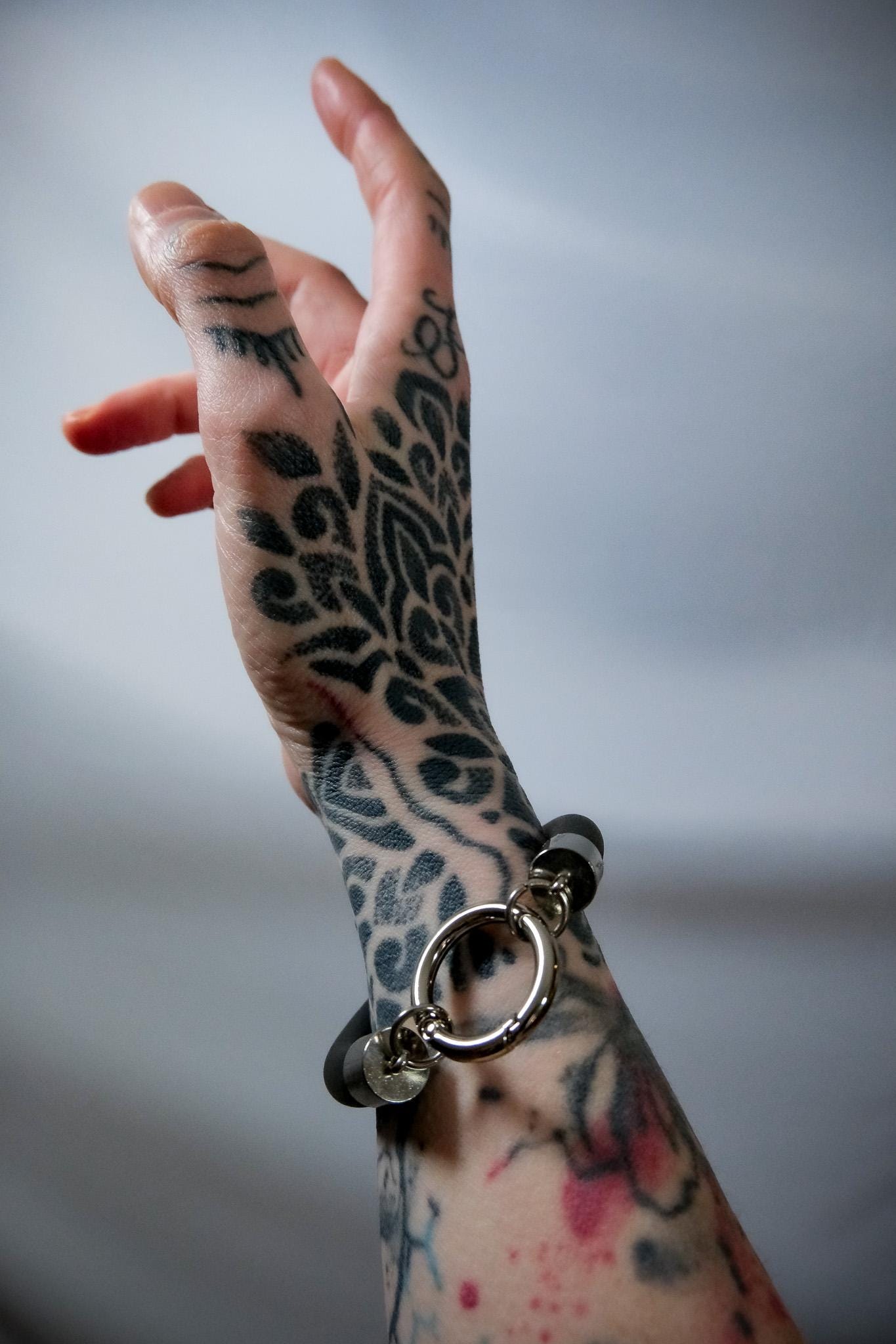 Minimalist Bracelet // Rubber Tubing and Stainless Steel O ring and Detail // Goth Avant Garde.