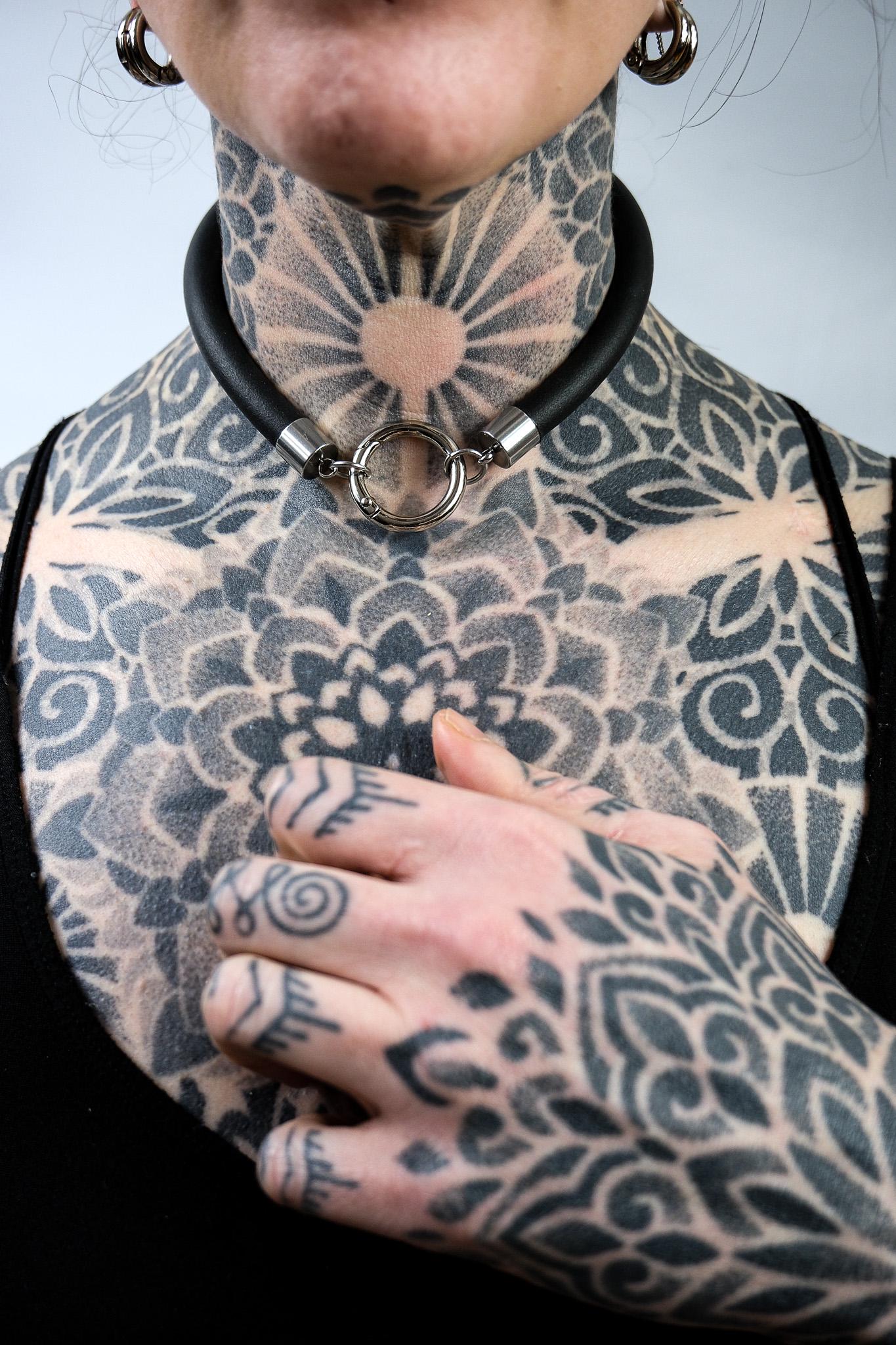 Minimalist Necklace // Rubber Tubing and Small Stainless Steel O ring Detail // Goth Avant Garde.