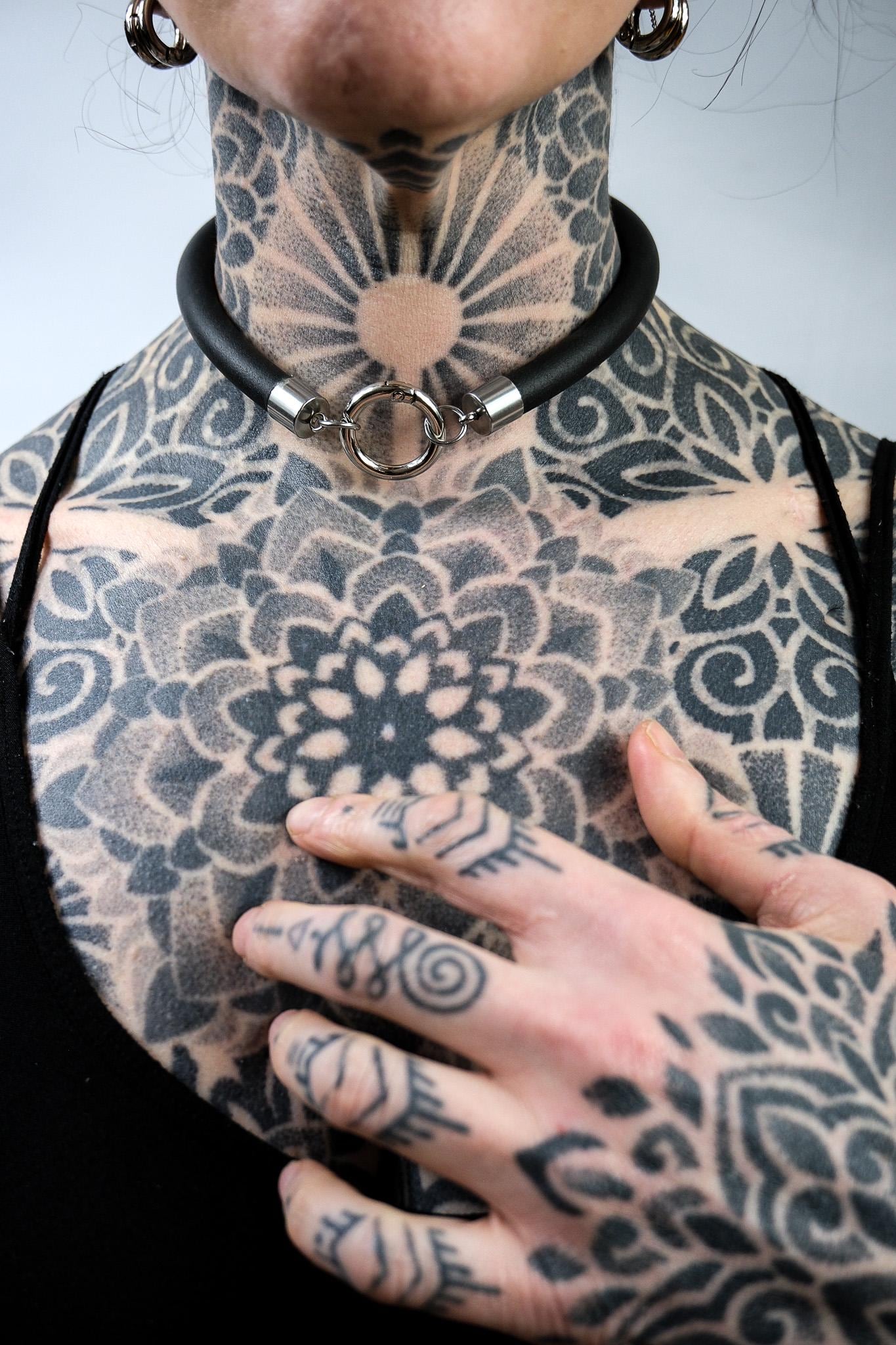 Minimalist Necklace // Rubber Tubing and Small Stainless Steel O ring Detail // Goth Avant Garde.