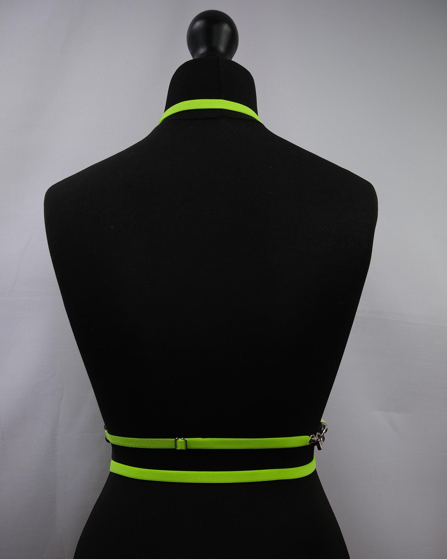 Neon Yellow Cage Bra Harness and Belt x Bondage Rope with Silver Accents // Fetish // Bondage // Festival // Clubbing // UV