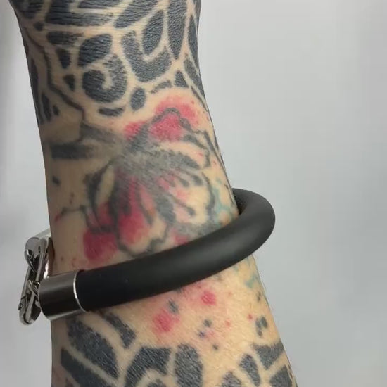 Minimalist Bracelet // Rubber Tubing and Stainless Steel O ring and Detail // Goth Avant Garde.