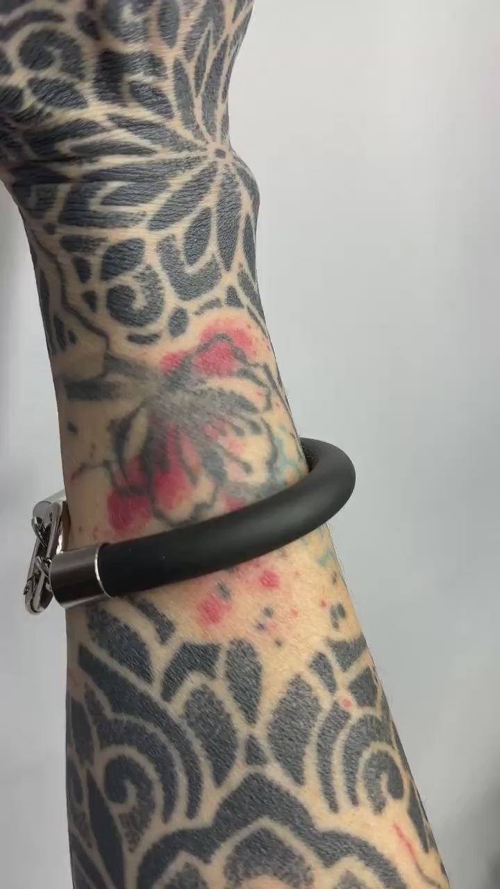 Minimalist Bracelet // Rubber Tubing and Stainless Steel O ring and Detail // Goth Avant Garde.