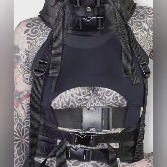 Black Cyberpunk Techwear Body Harness/jacket. Futuristic//goth//festival//clubwear.