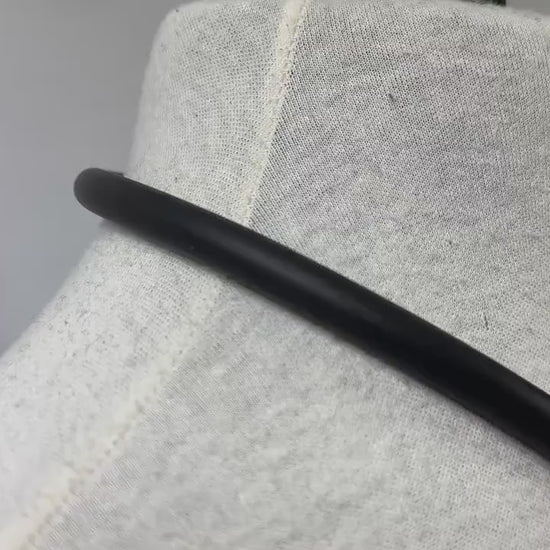 Minimalist Necklace // Rubber Tubing and Small Stainless Steel O ring Detail // Goth Avant Garde.