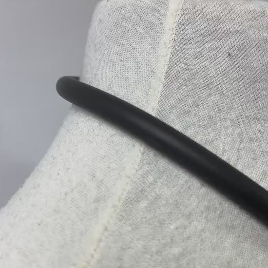 Minimalist Necklace // Rubber Tubing and Medium Stainless Steel O ring Detail // Goth Avant Garde.