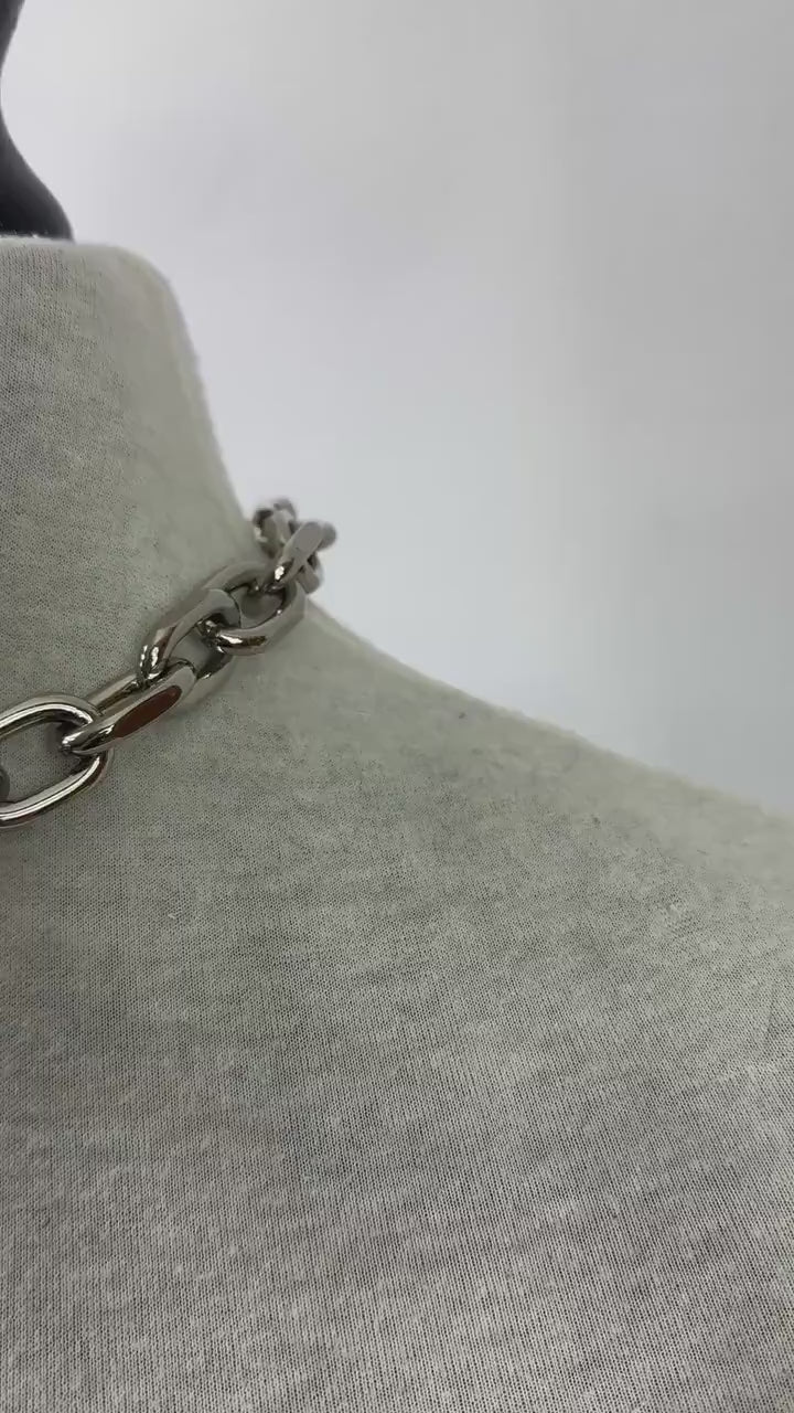 Chunky Cable Chain Link Skull Necklace //Gothic Alternative Animal Avant Garde Jewellery