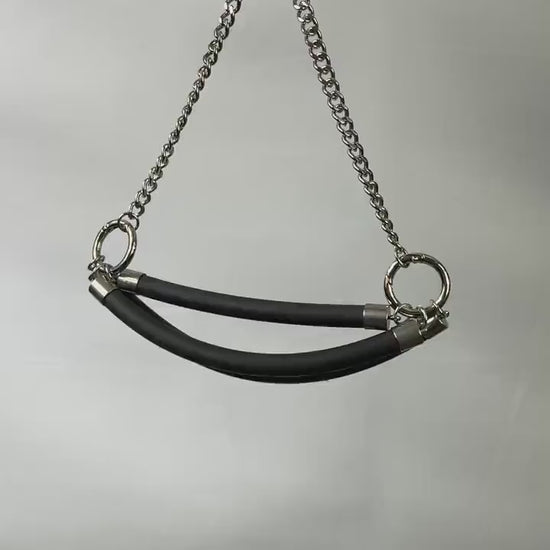 Minimalist Necklace //Layered Rubber Tubing and Small Stainless Steel O ring Detail // Goth Avant Garde.