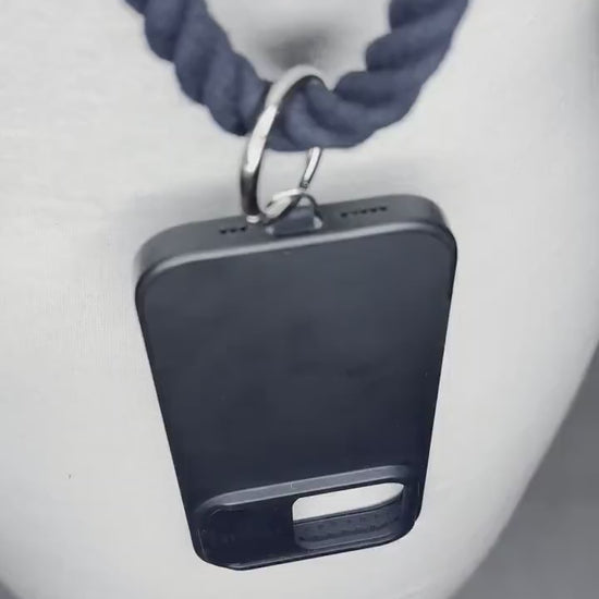 100% Black Cotton Phone Strap/ Phone Lanyard/ Phone Necklace/Mobile Phone/Cell Phone// Goth/ Industrial/ Sustainable/ vegan//