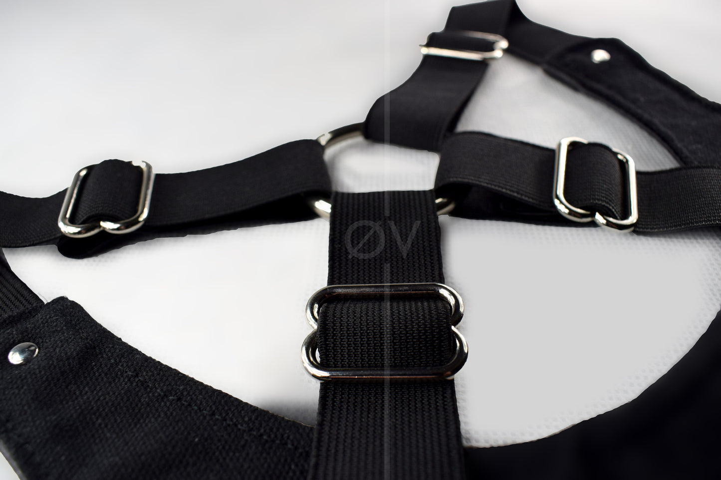 Vegan Leather Super Crop Harness Style Adjustable Top // Black // Studs // One Size // Unisex // Goth Tech Future //
