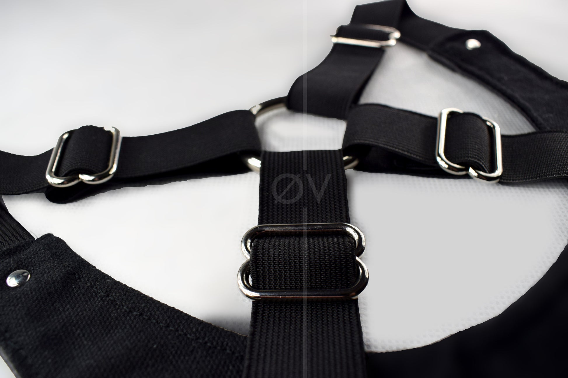 Vegan Leather Super Crop Harness Style Adjustable Top // Black // Studs // One Size // Unisex // Goth Tech Future //