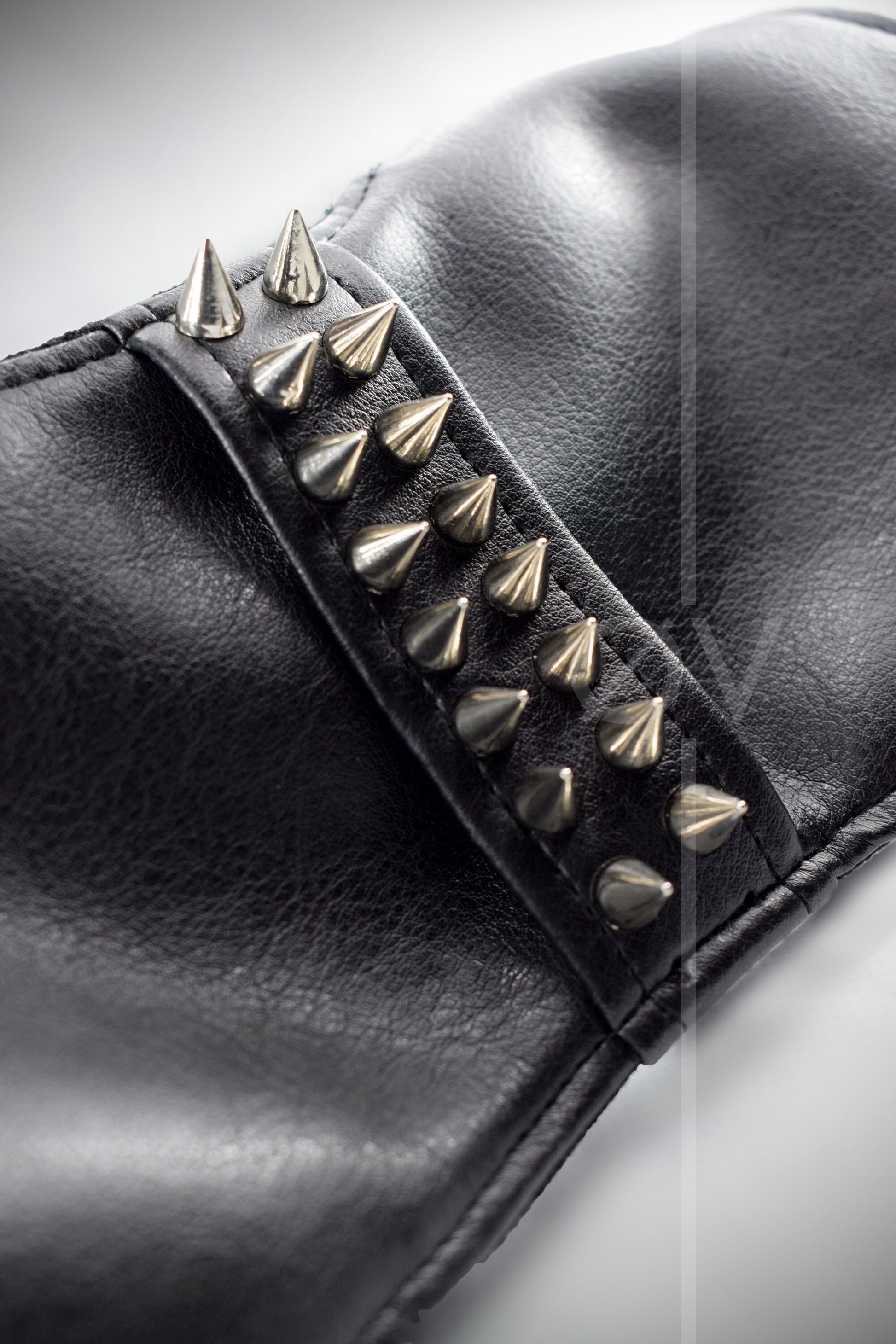 Vegan Leather Super Crop Harness Style Adjustable Top // Black // Studs // One Size // Unisex // Goth Tech Future //