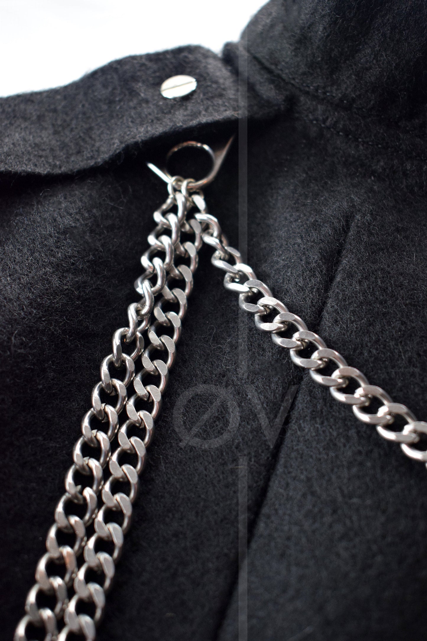 Cropped  100% Wool Jacket // Military stye Chain detail // Goth Minimalist Futuristic // Blazer Bolero.