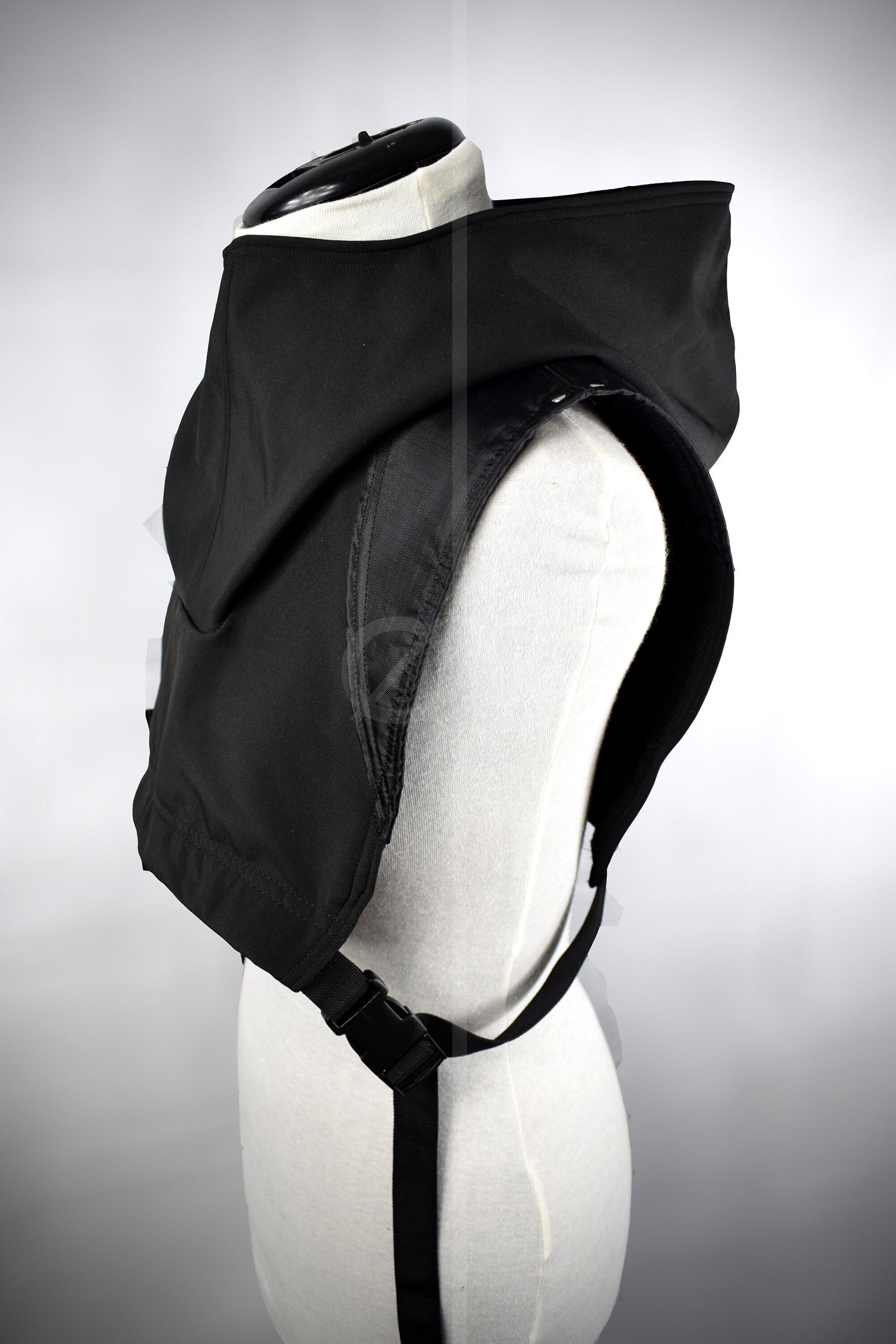 Unisex Black Cropped Adjustable Waterproof Cowl/Poncho //Techwear//Goth