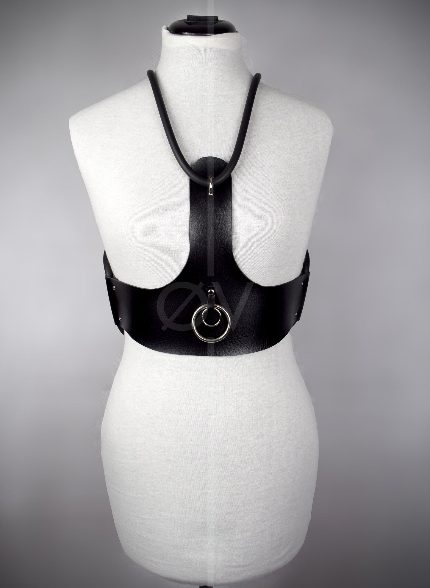 Vegan Leather Harness/Corset/Belt with Tubing detail // Goth / Fetish