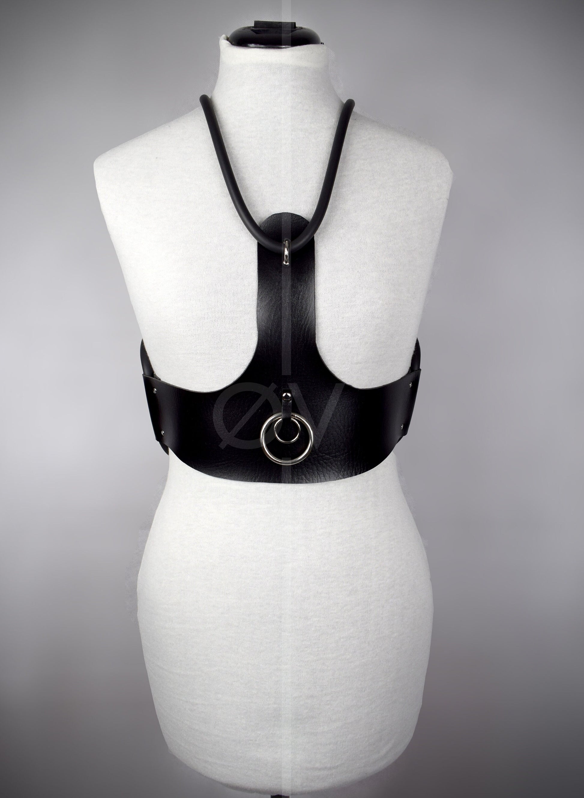 Vegan Leather Harness/Corset/Belt with Tubing detail // Goth / Fetish