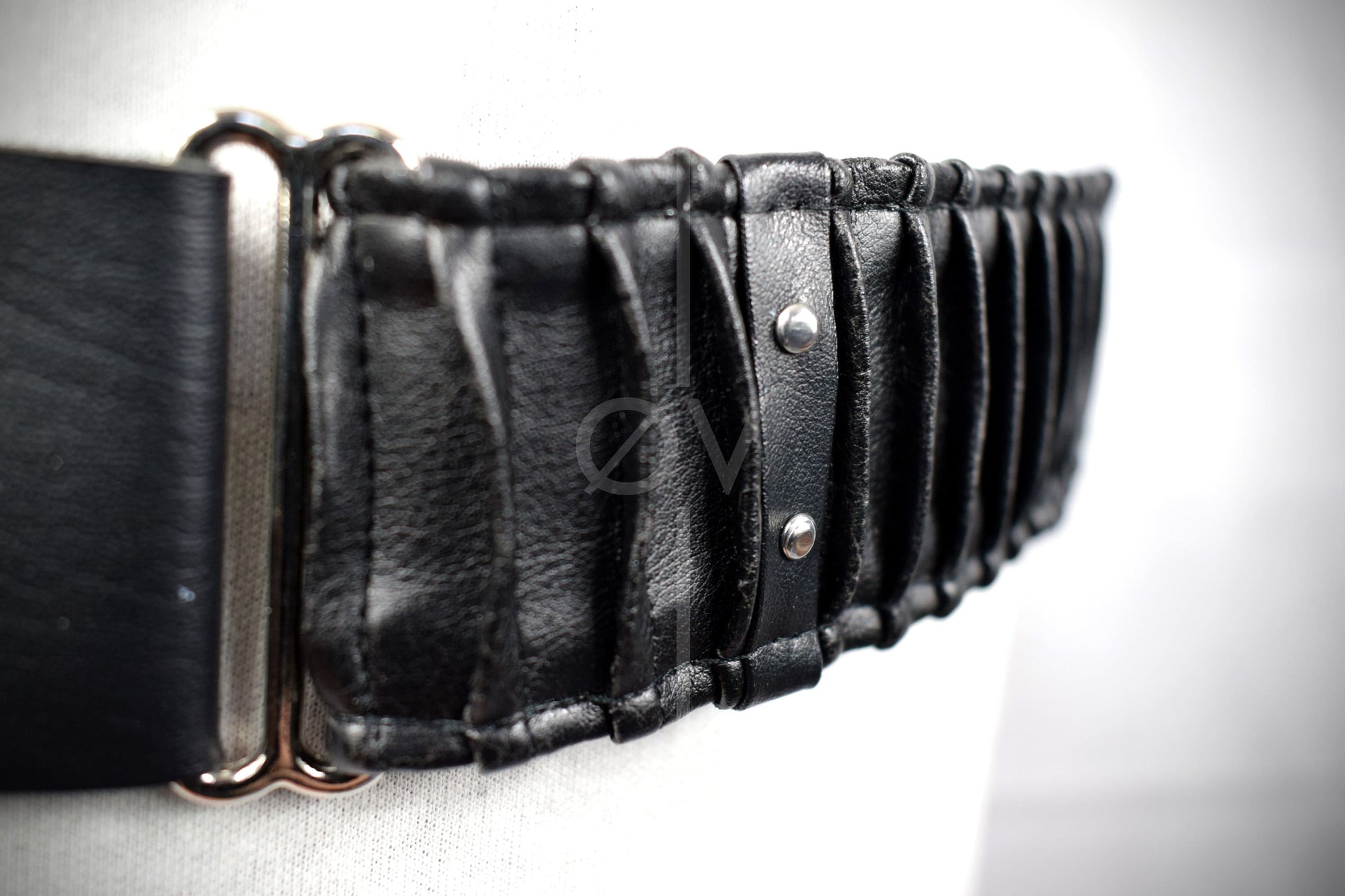 OOAK Vegan Leather Hip/ Side Belt Pouch Holster Waist Bag with Chain Detail// Goth/fetish/festival.