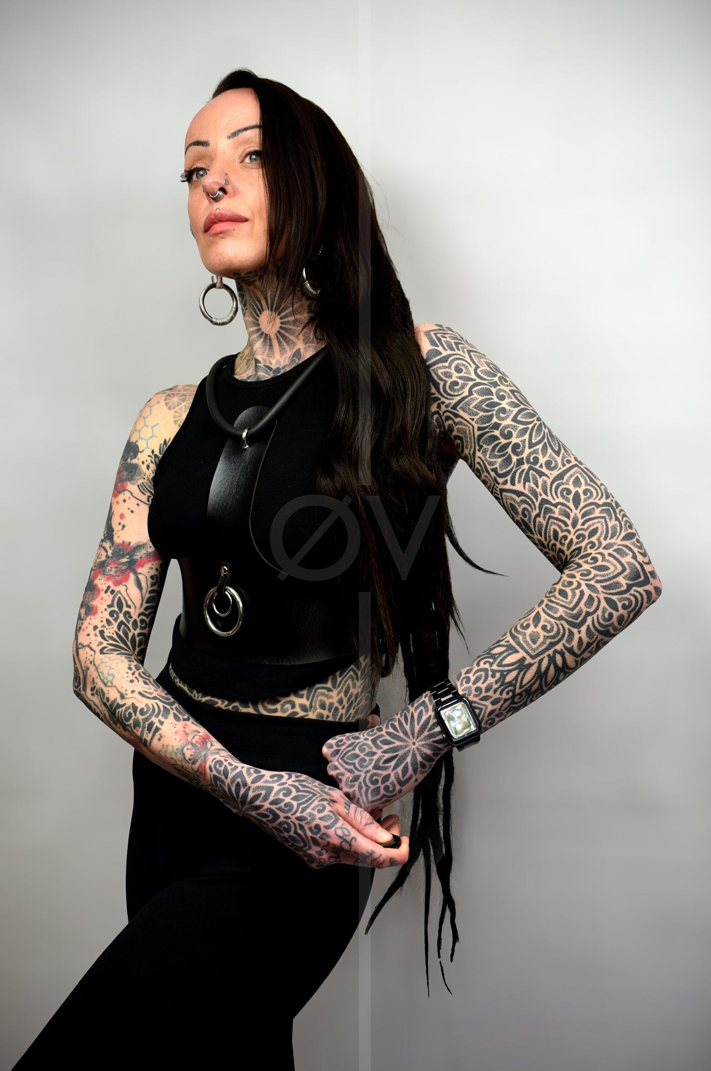 Vegan Leather Harness/Corset/Belt with Tubing detail // Goth / Fetish
