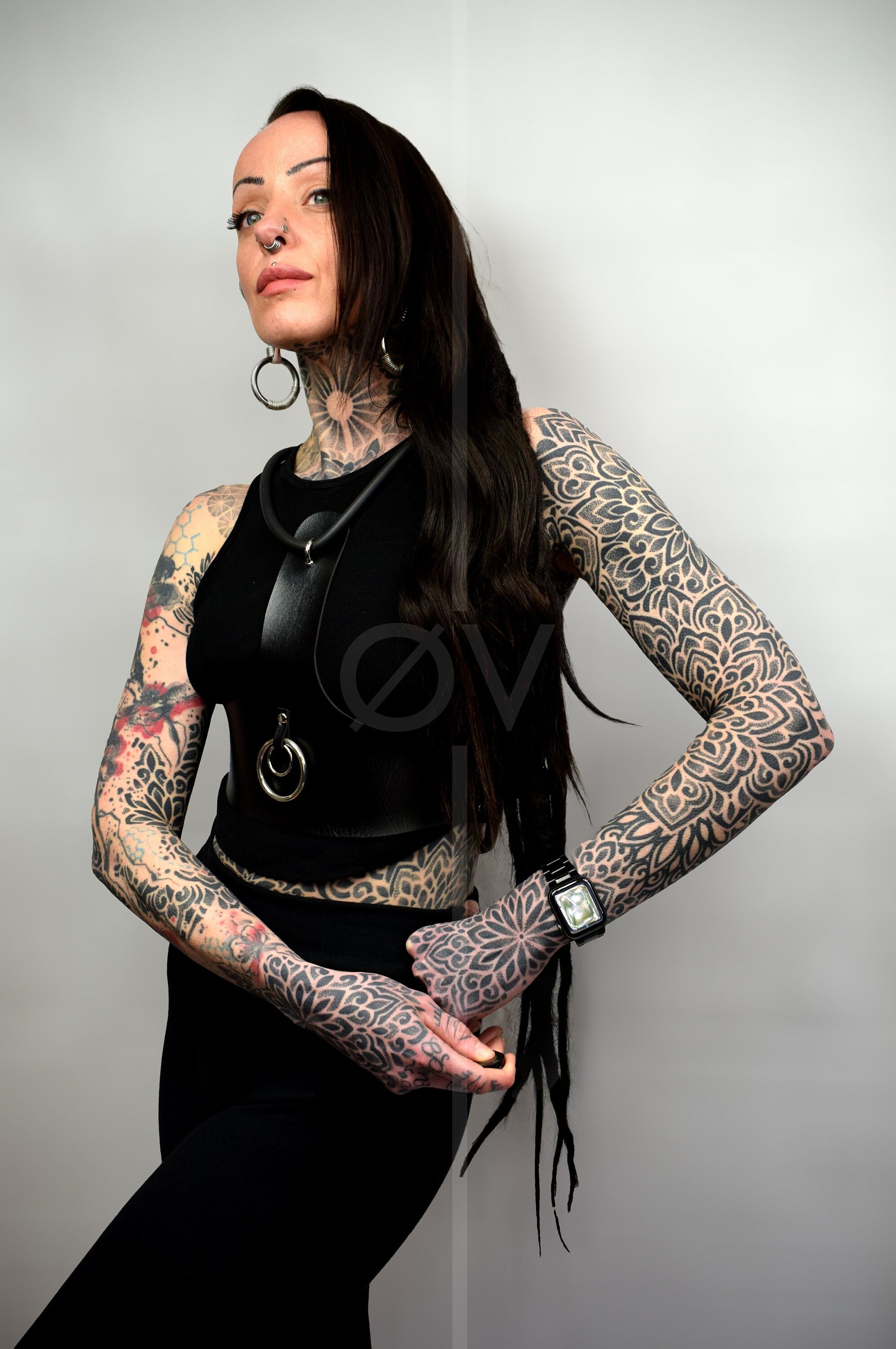 Vegan Leather Harness/Corset/Belt with Tubing detail // Goth / Fetish