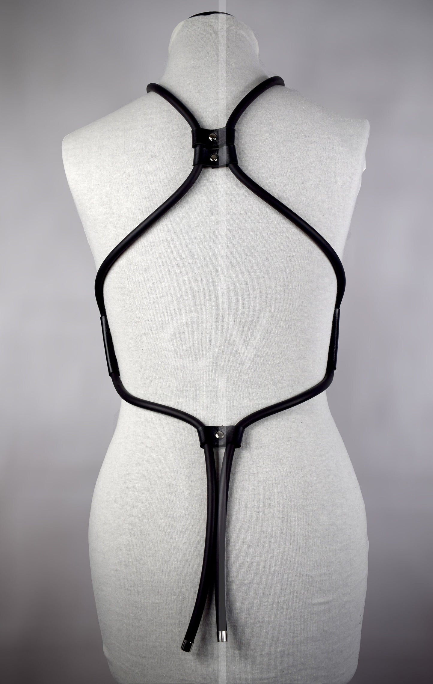 Vegan Leather Harness/Corset/Belt with Tubing detail // Goth / Fetish