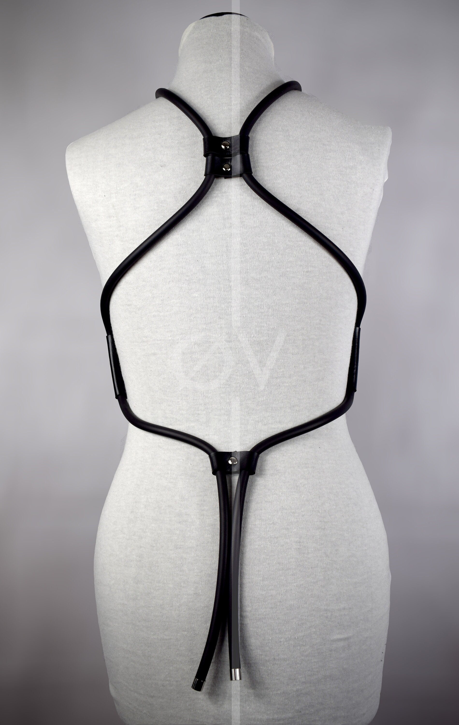 Vegan Leather Harness/Corset/Belt with Tubing detail // Goth / Fetish