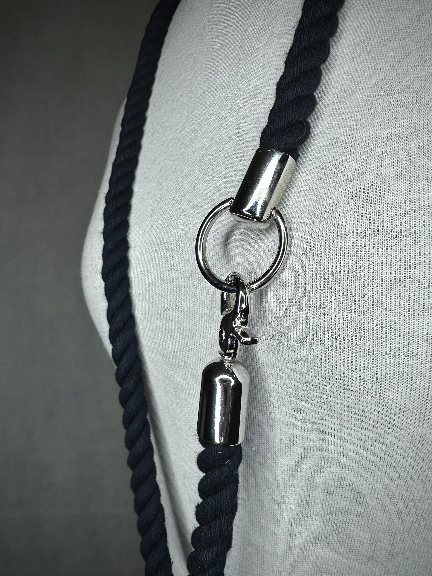 100% Black Cotton Phone Strap/ Phone Lanyard/ Phone Necklace/Mobile Phone/Cell Phone// Goth/ Industrial/ Sustainable/ vegan//