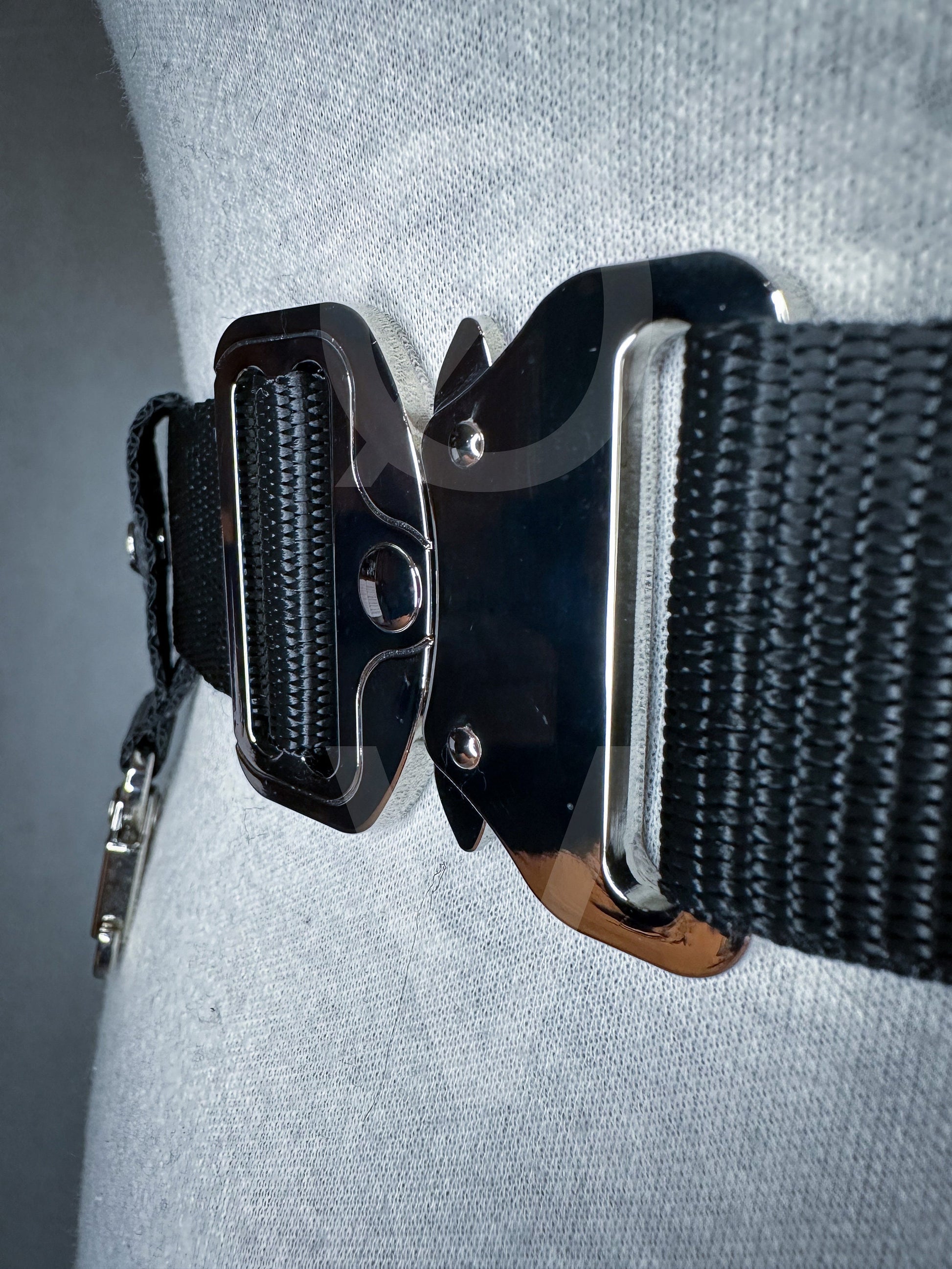 Black Techwear Belt// Sturdy black webbing/ metal hardware/utility clip//goth/streetwear//